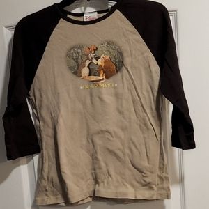 Vintage Lady And The Tramp Disney Direct First Love 3/4 sleeve shirt